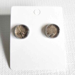 Handmade birch bark stud earrings